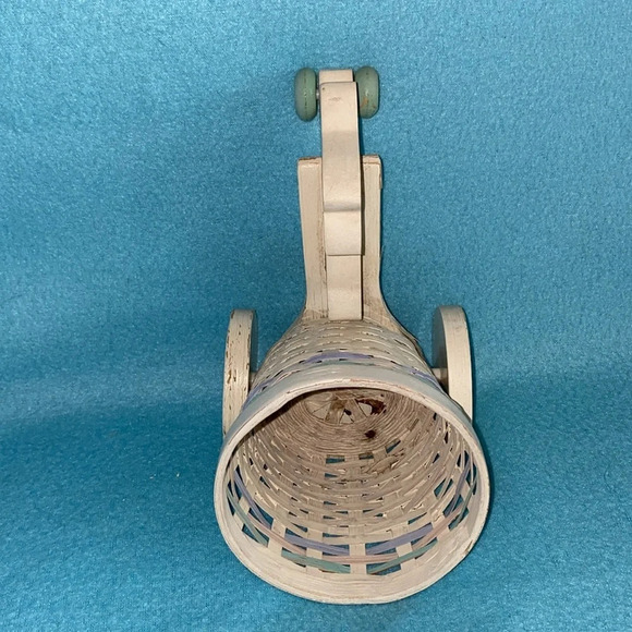 TELEFLORA bunny pulling basket cart wood vintage plant holder wheels roll - Picture 6 of 10